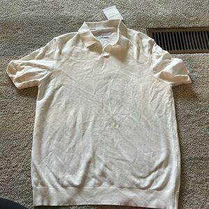 NWT Denim and Flower Sweater Polo - Cream